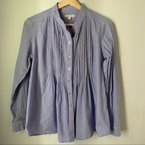 Project Brand Top Button Down Pleated Stripes Women’s Size Small